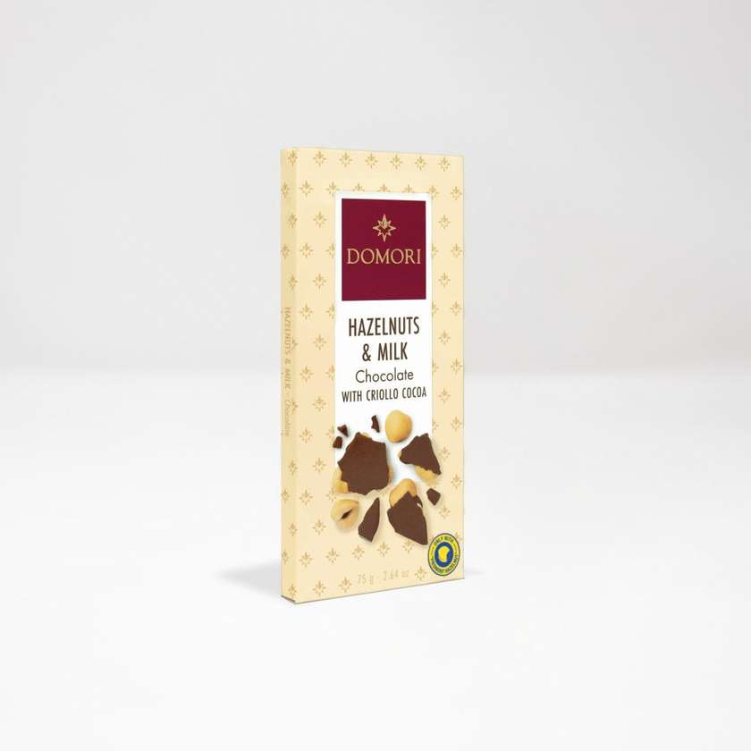 Domori hazelnuts milk 35% 75g (lapte si alune)