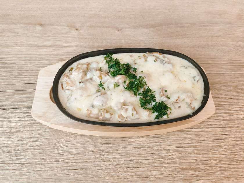 Chicken pechenia stew with mushrooms