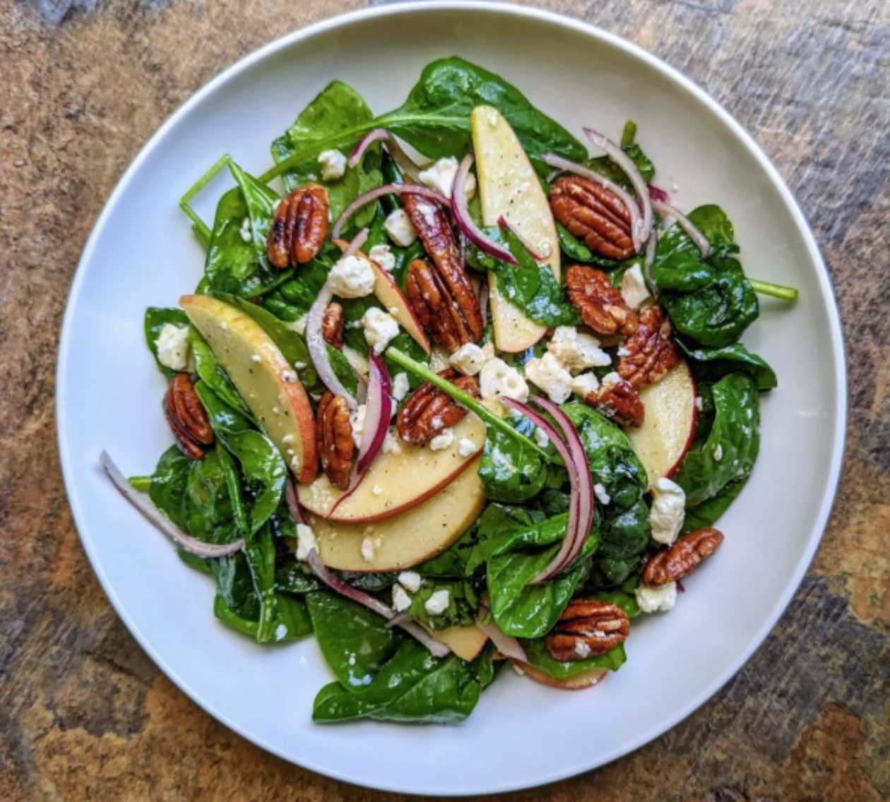 Spinach Apple & Feta Salad