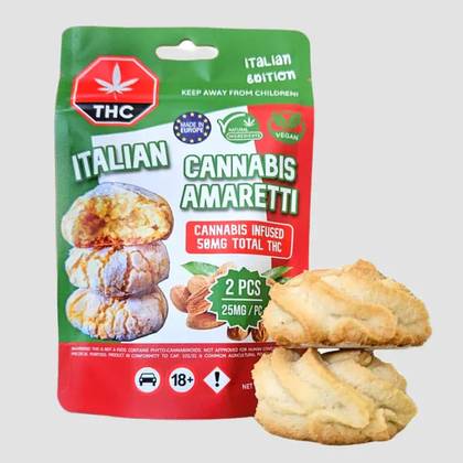 Italian Cannabis Amaretti 50mg THC 2pcs