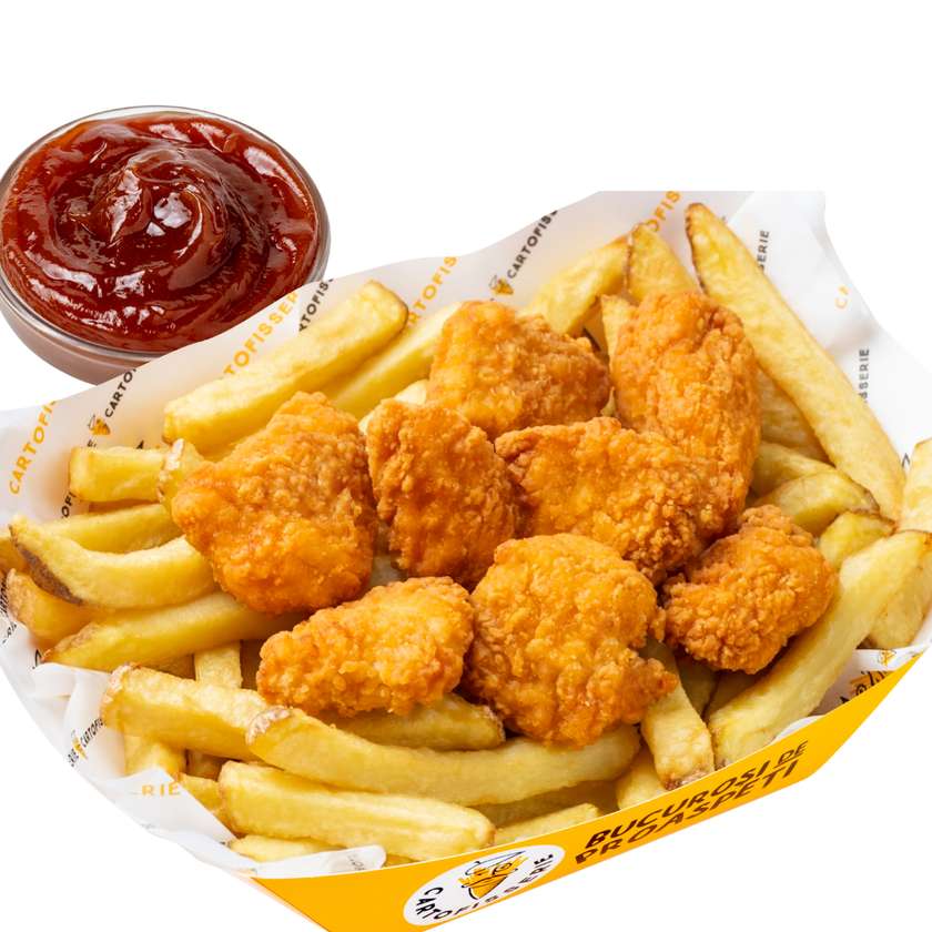 NOU! CARTOHIT COMBO: Cartofi cu Crispy Bites LARGE + 1 sos la alegere