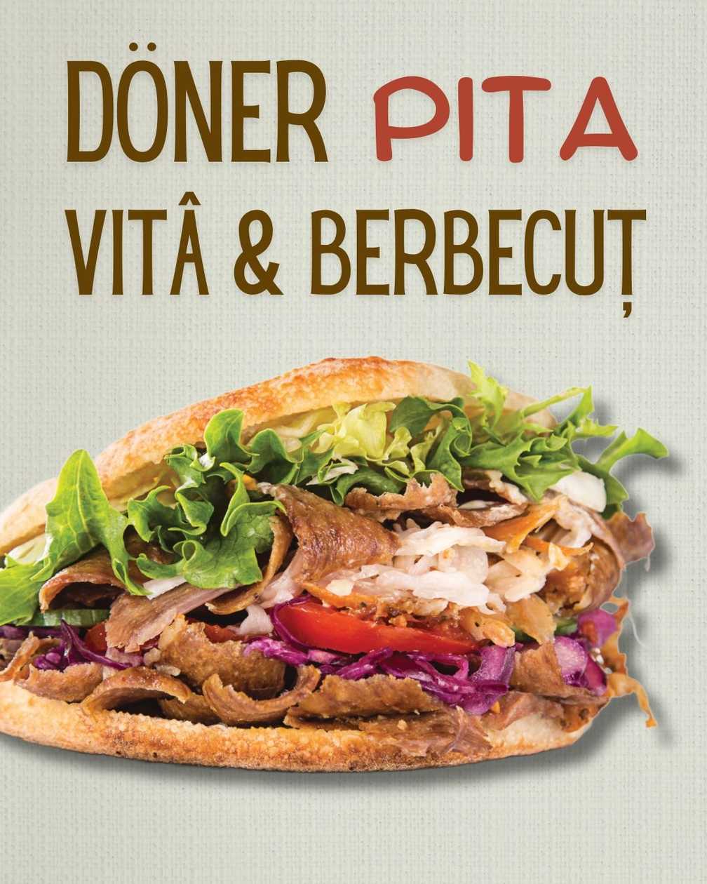 Doner Vită-Berbecuț (Pita)