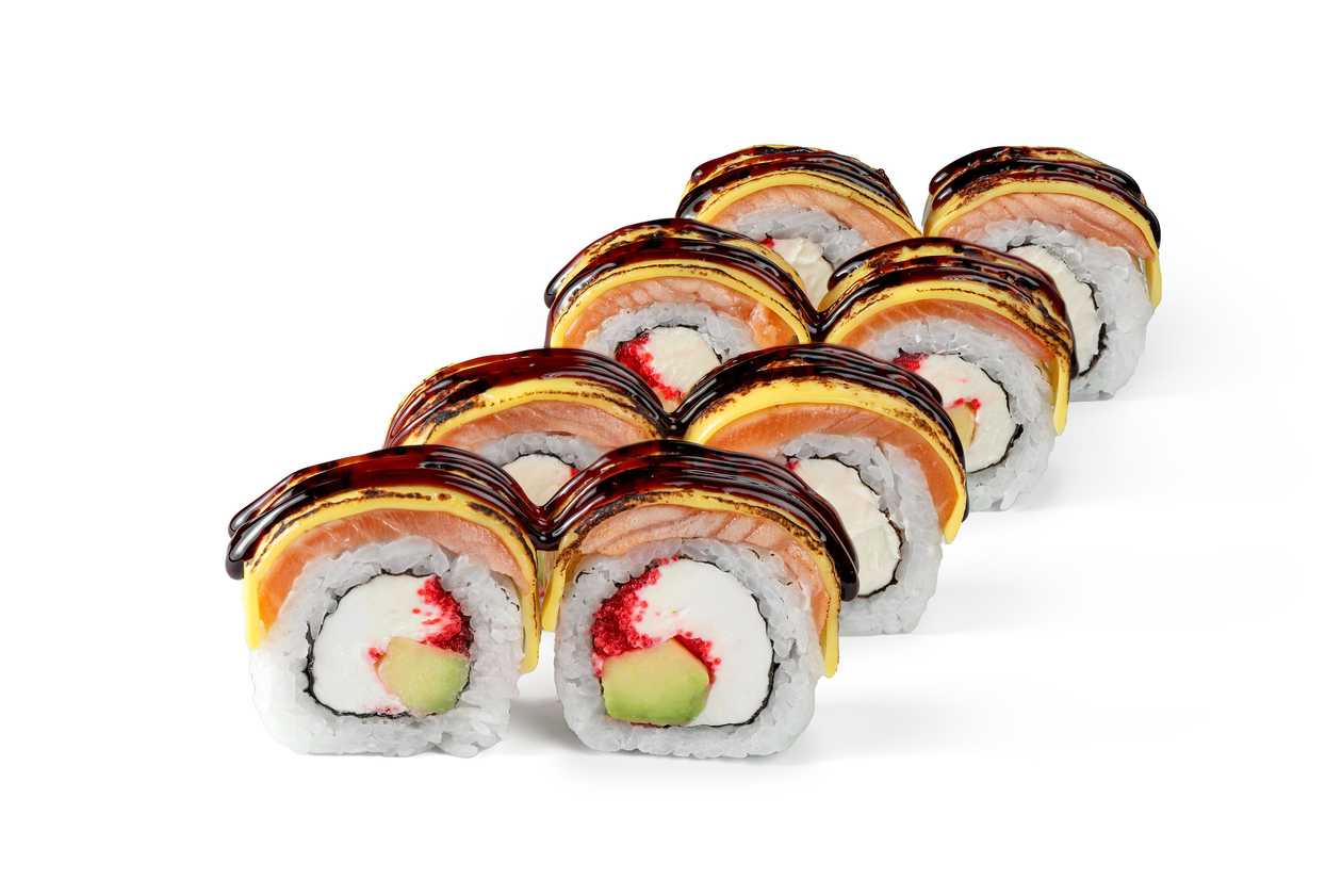 Grilled Roll with Salmon and Cheddar