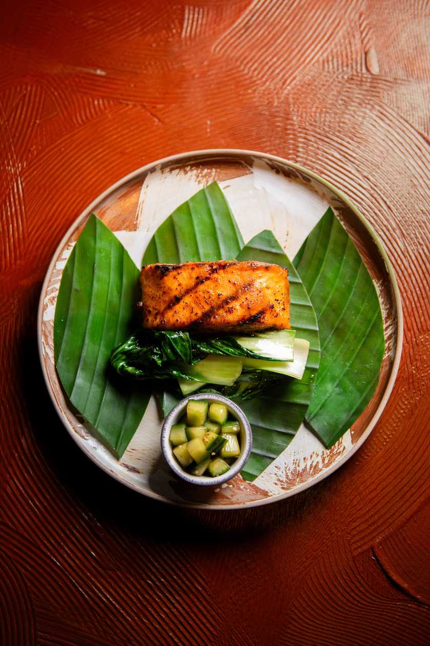 Aji-miso Nikkei salmon