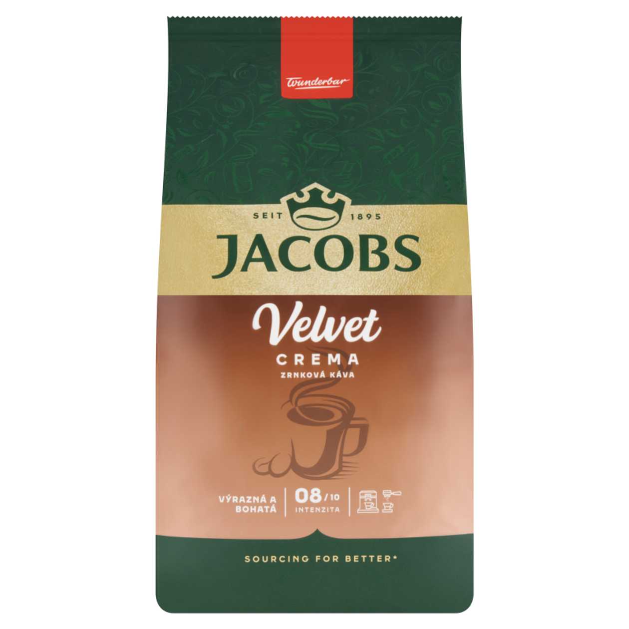 Jacobs Velvet Crema Pr.Zrnkova Kava 8 I. 1000 G