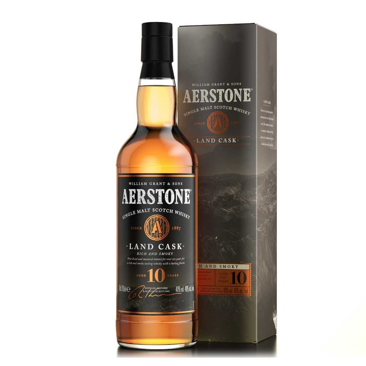 Aerstone Single Malt 10YO Land Cask Smoky 40%, 700 ml