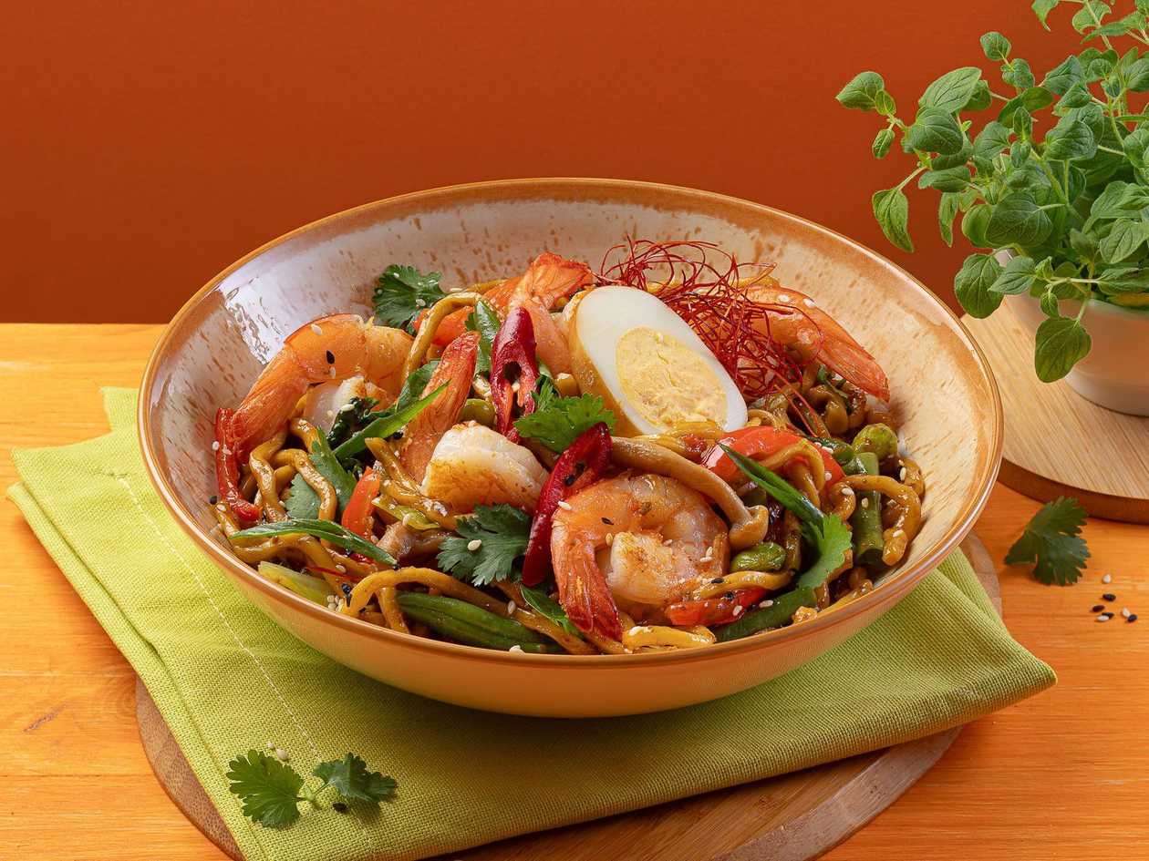 Egg Noodles with Shrimp