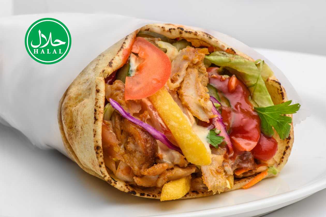 Shaorma de Pui cu Cheddar (430g) Cartofi 100g Bautura