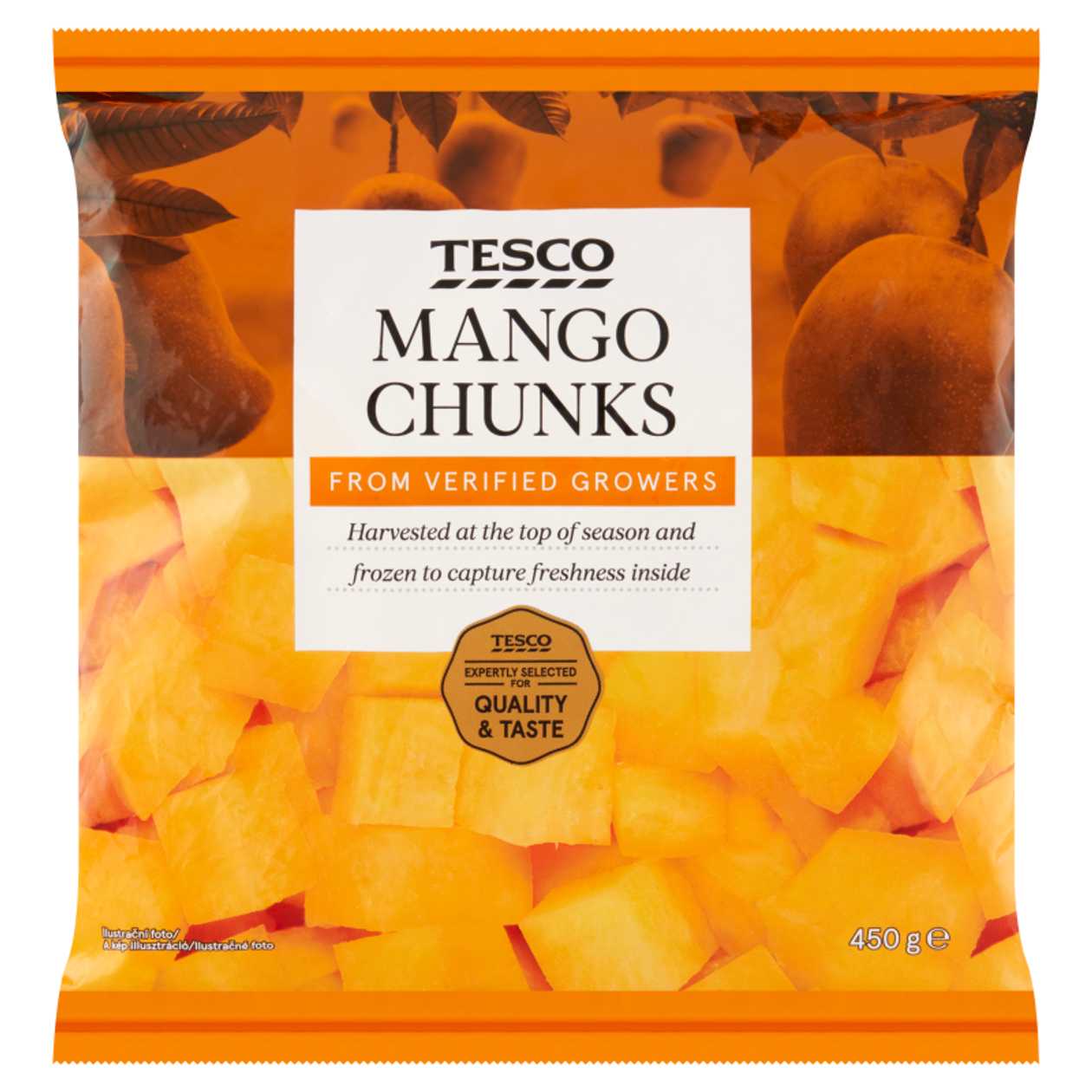 Tesco Mango Kousky Mrazene 450