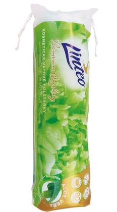 Cosmetic Cotton Pads for Makeup Removal, Linteo Elite, 80 pcs, Aloe Vera