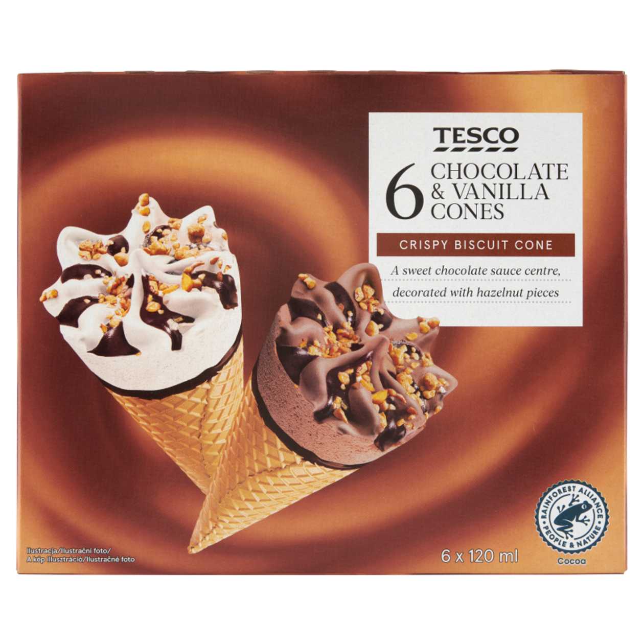 Vanilla,Chocol.Cone 6X120Ml