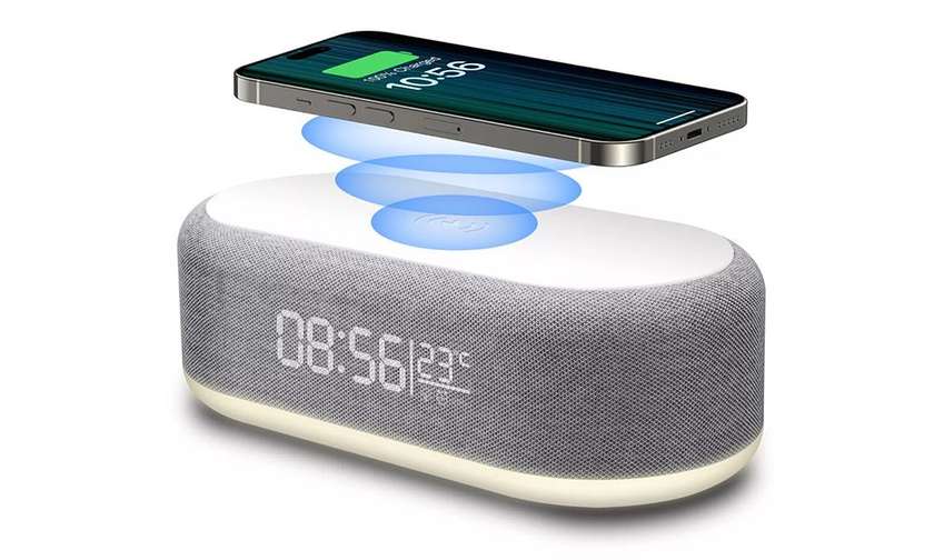 Wireless phone charger - LED, clock, alarm clock, thermometer