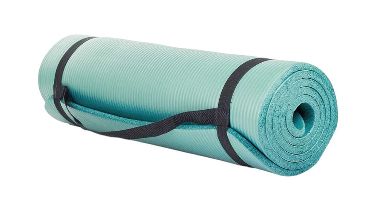 Yoga and fitness mat 180x60, green