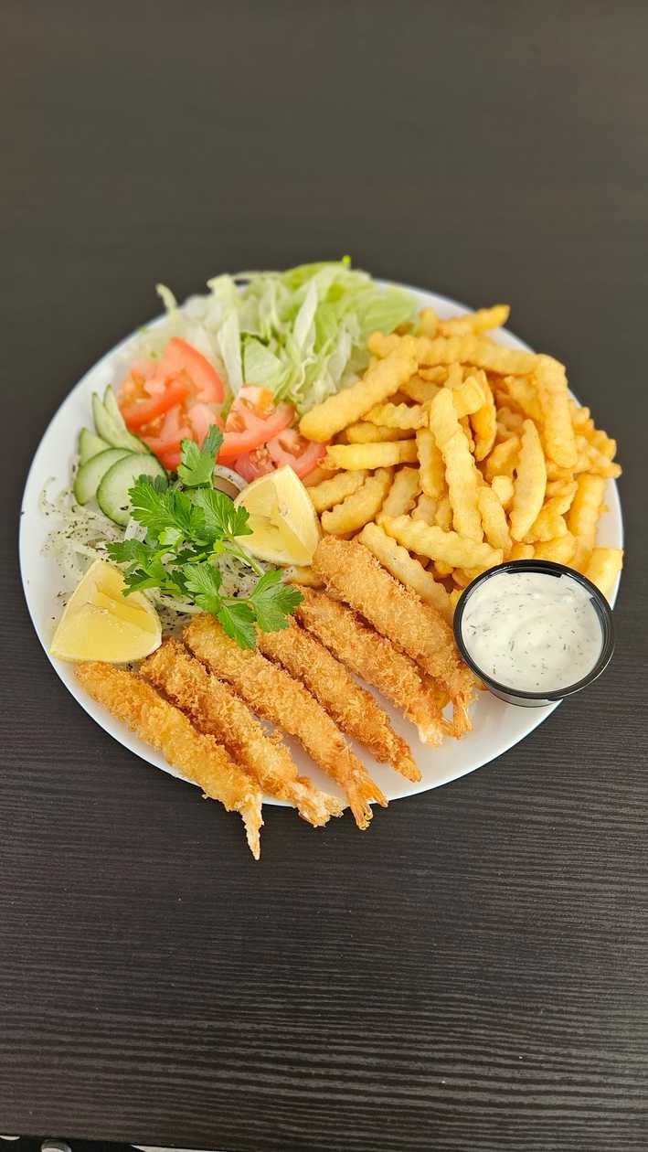 Mažos krevetės  su uodega, apvoliotos  džiūvesėliuose( Naujiena)