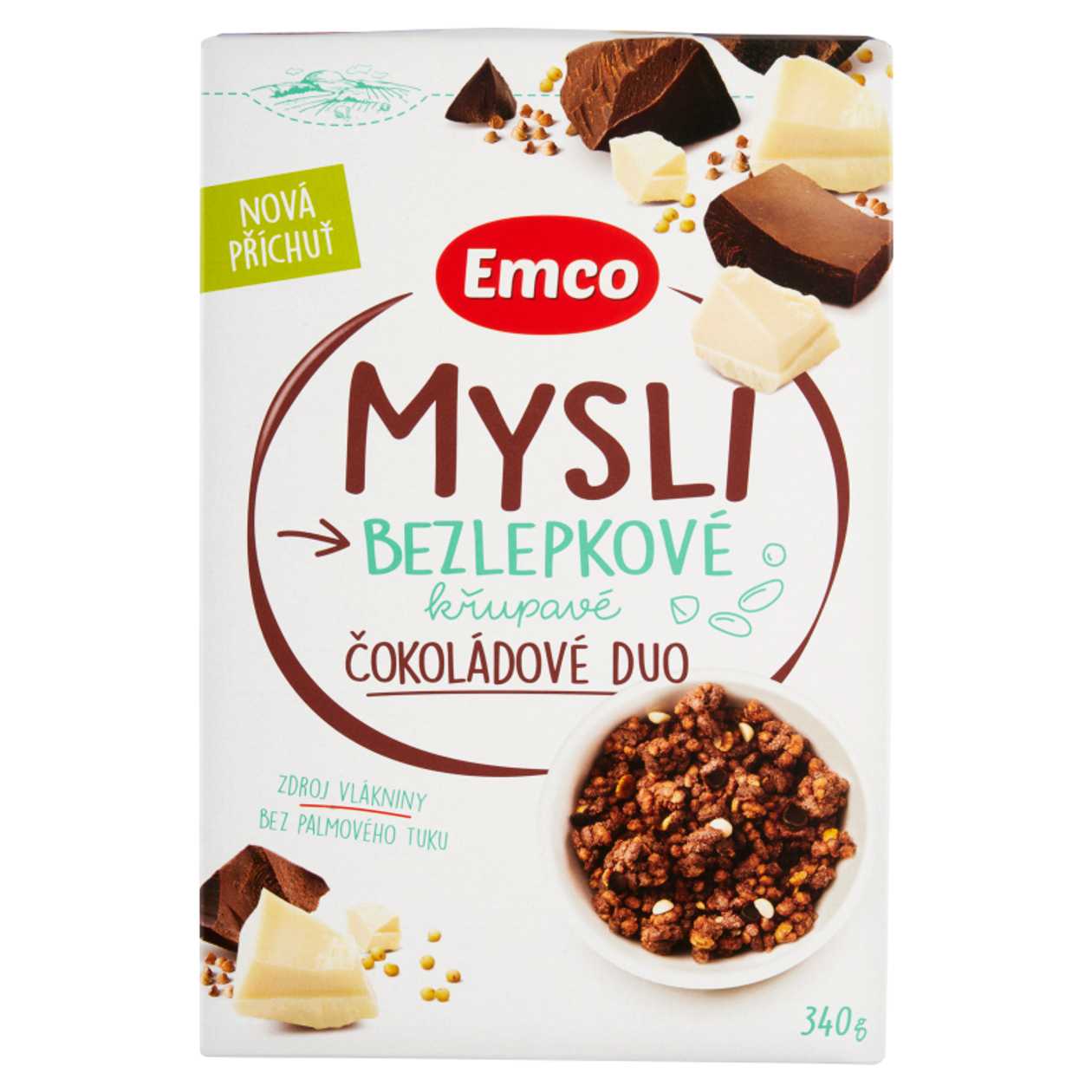 Emco Mysli Bezlepkove Cokolad.Duo 340G
