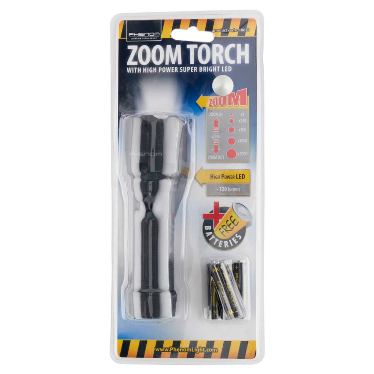 LED Flashlight With Zoom Function