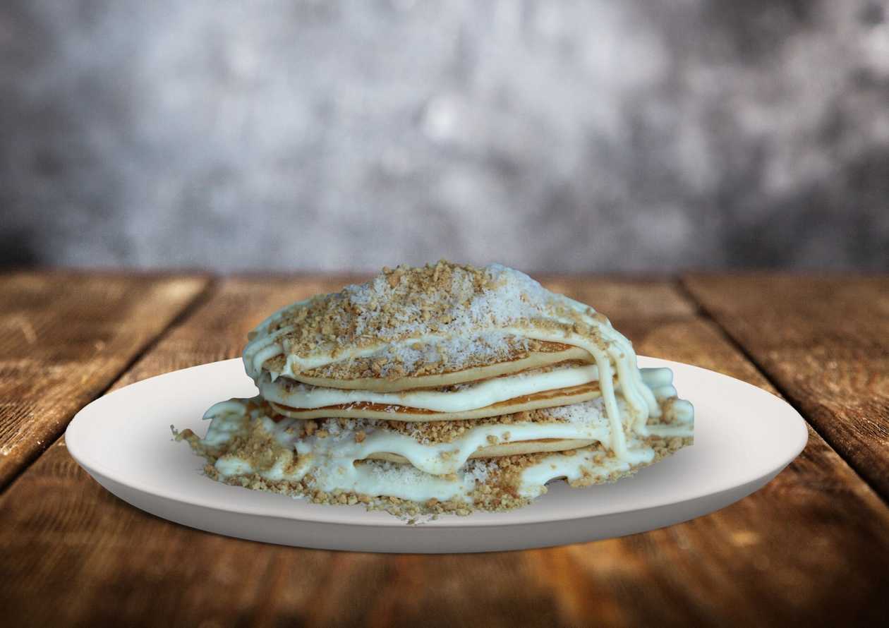 White Chocolate, Biscuit and Coconut American Pancakes 🇺🇸