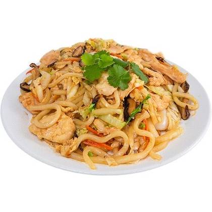 Fried Udon Noodles with Shrimp