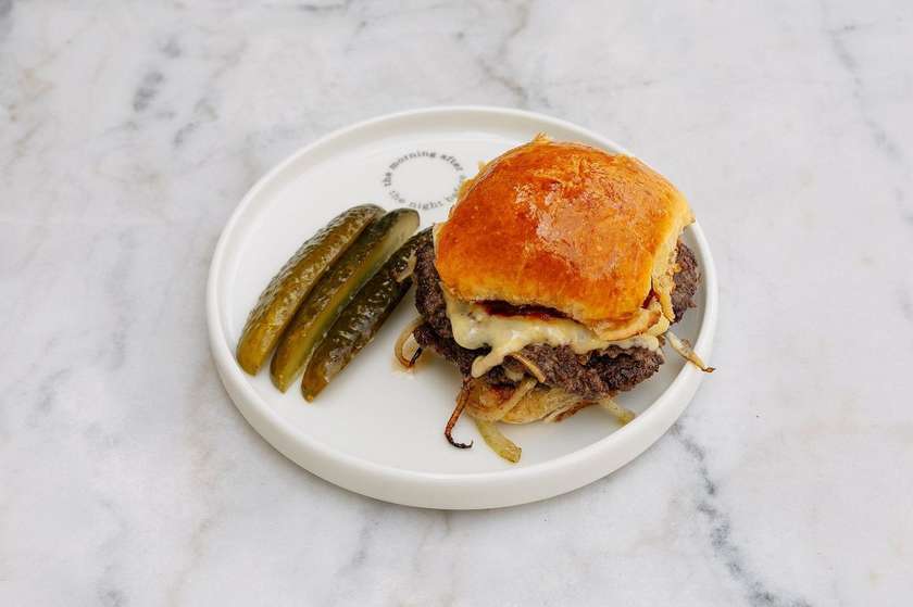 Smash slider with beef patty