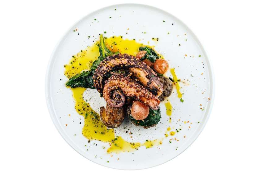 grilled octopus with new potatoes