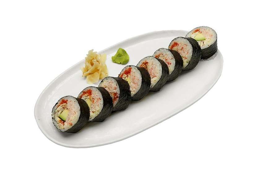 futomaki with norwegian crab and eel