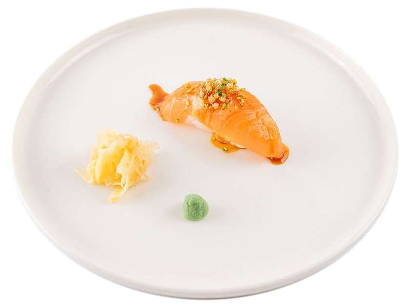 nigiri with salmon and homemade unagi