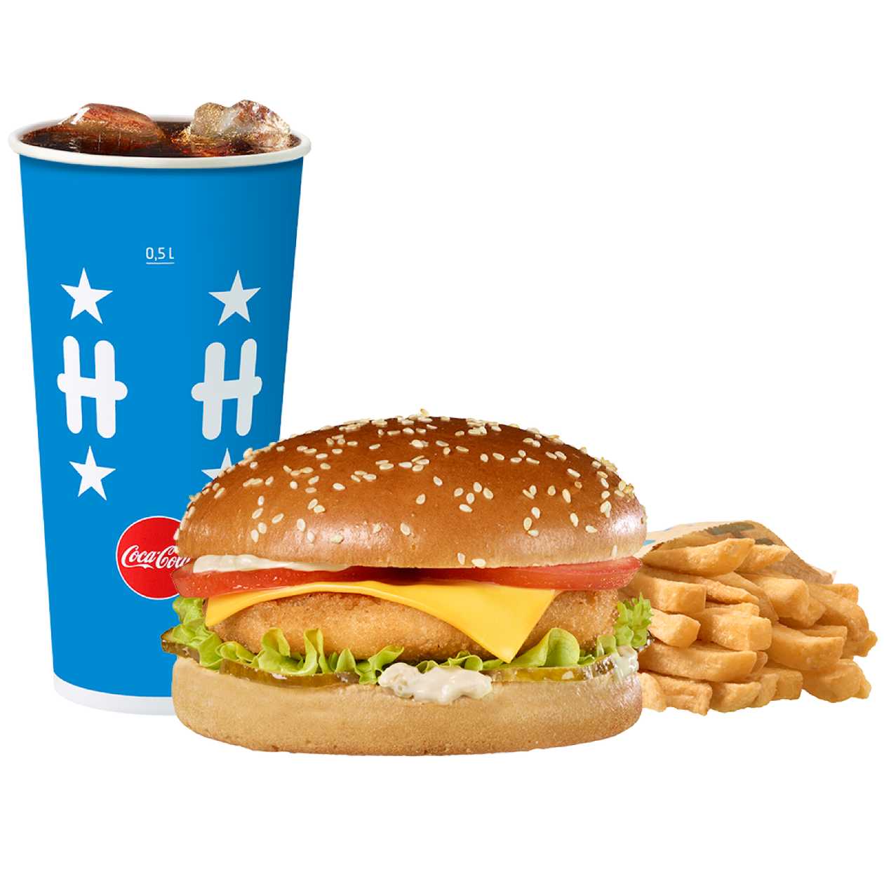 Burger de pui meniu mare