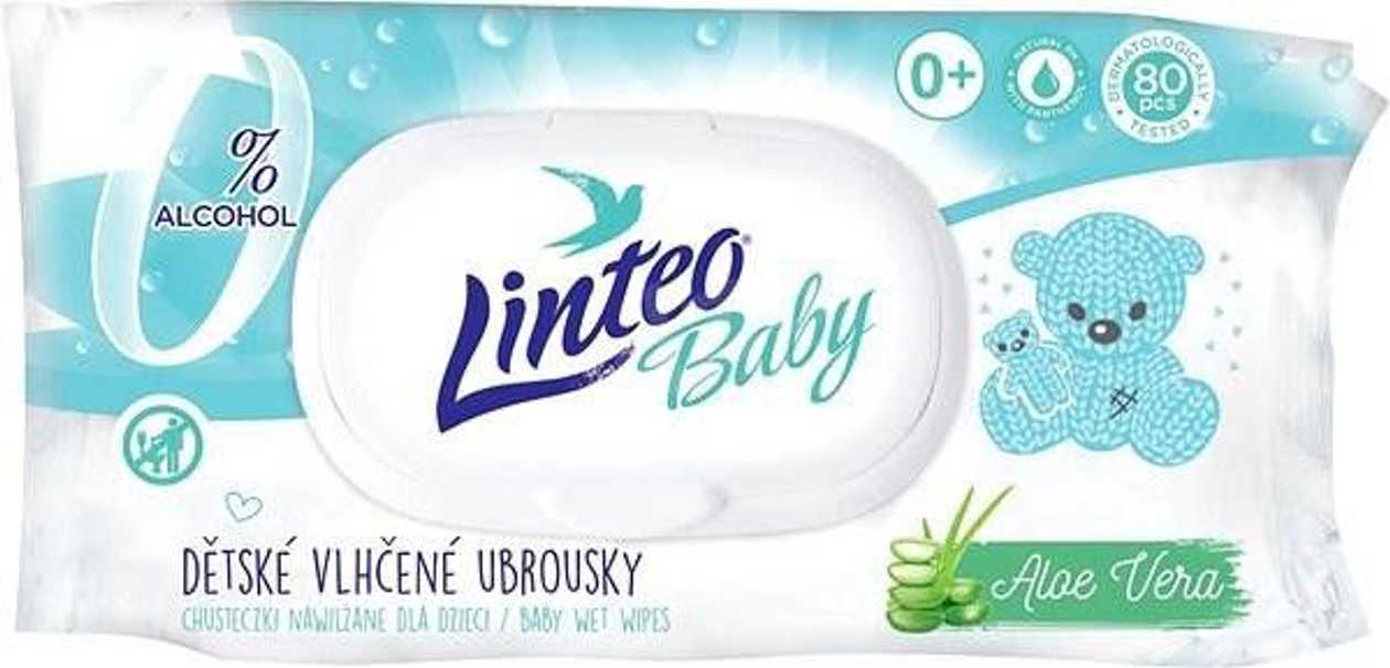 Linteo Baby Dětské vlhčené ubrousky aloe vera 80 ks