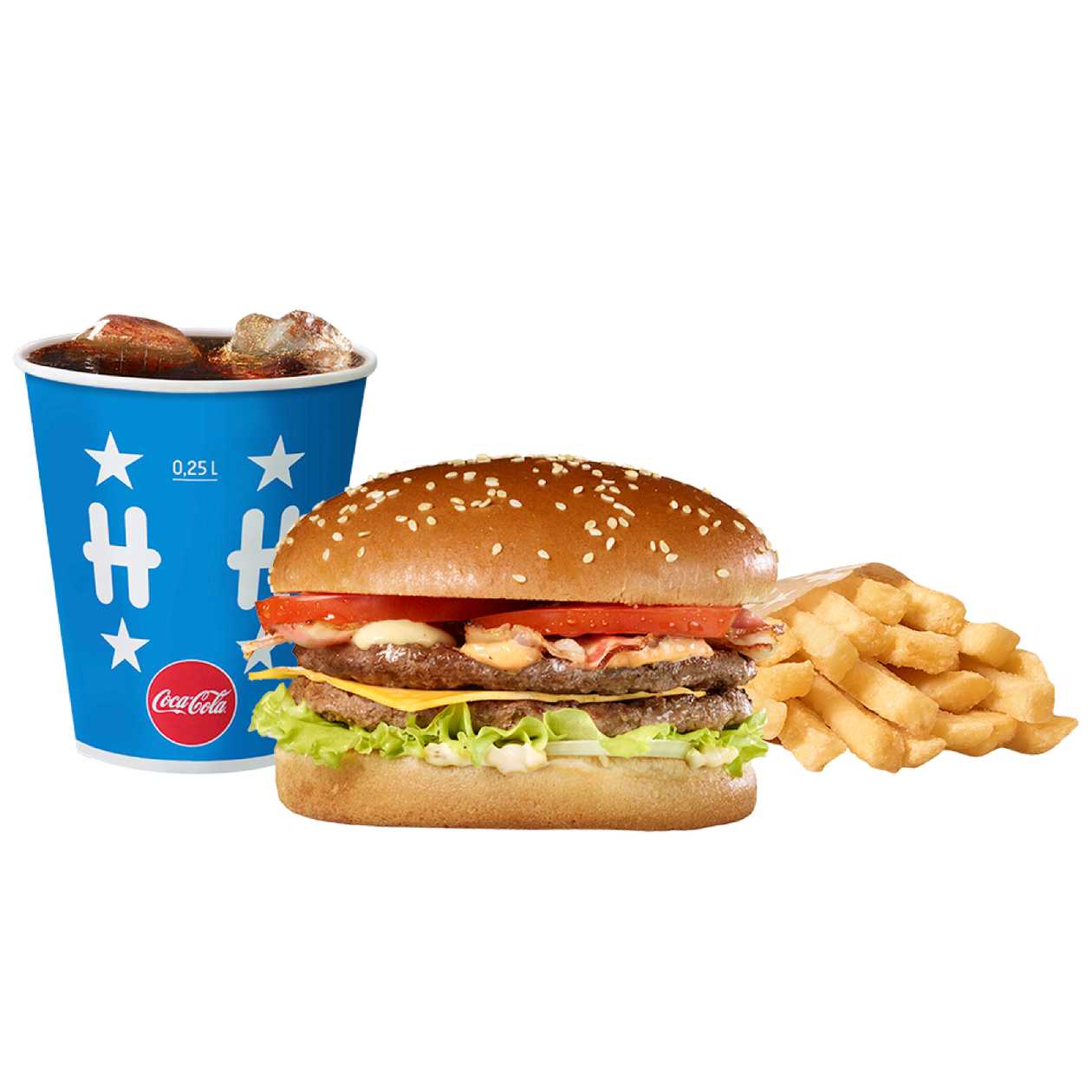 Burger cu bacon meniu