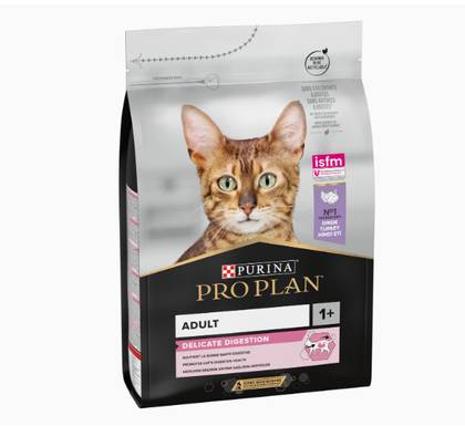 Ração para gatos adultos com digestão sensível, com peru.