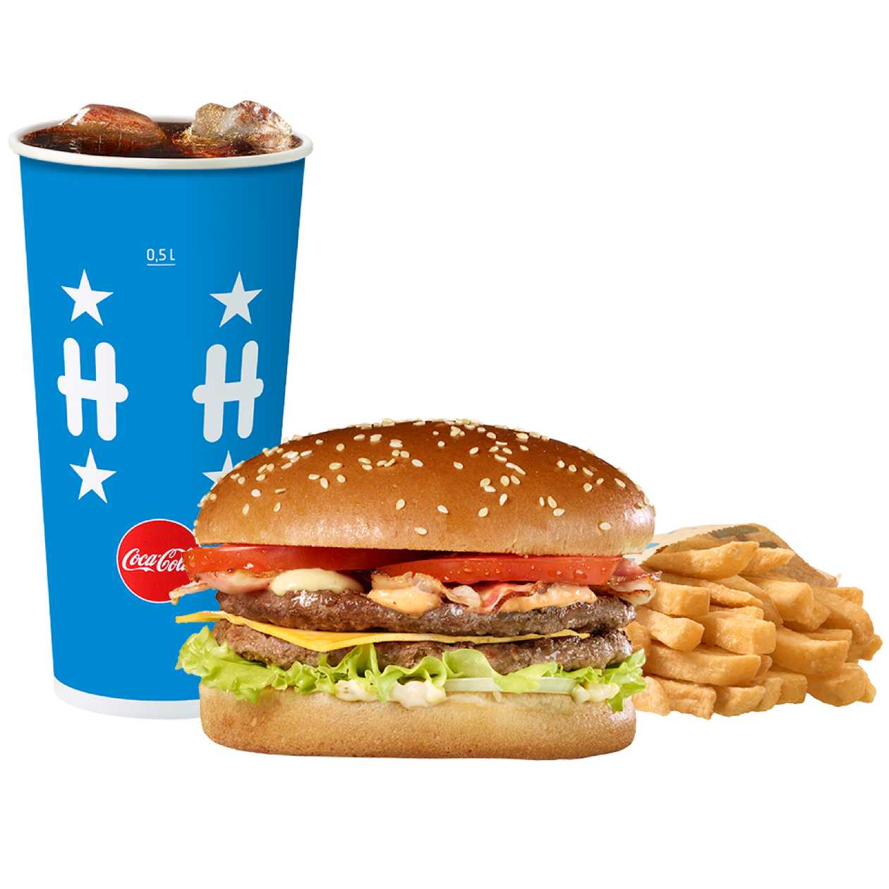 Burger cu bacon meniu mare