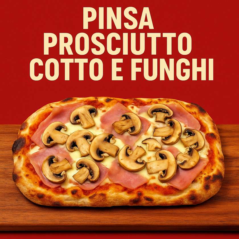 Pinsa Prosciutto Cotto e funghi
