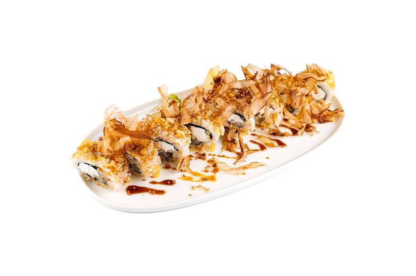 bonito roll with eel and smoked escolar