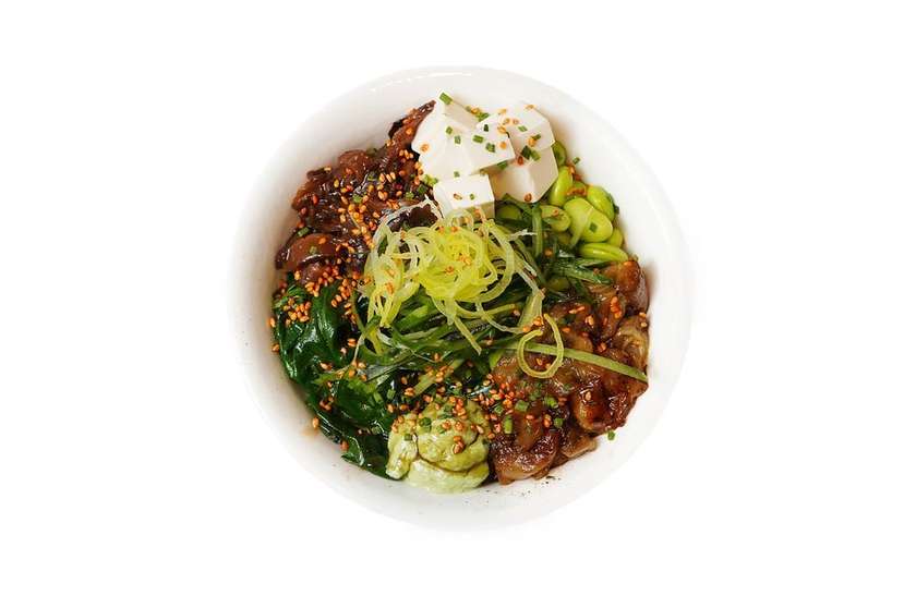don with shiitake and silken tofu