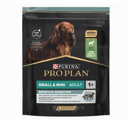 Ração para cães pequenos com digestão sensível, com borrego.