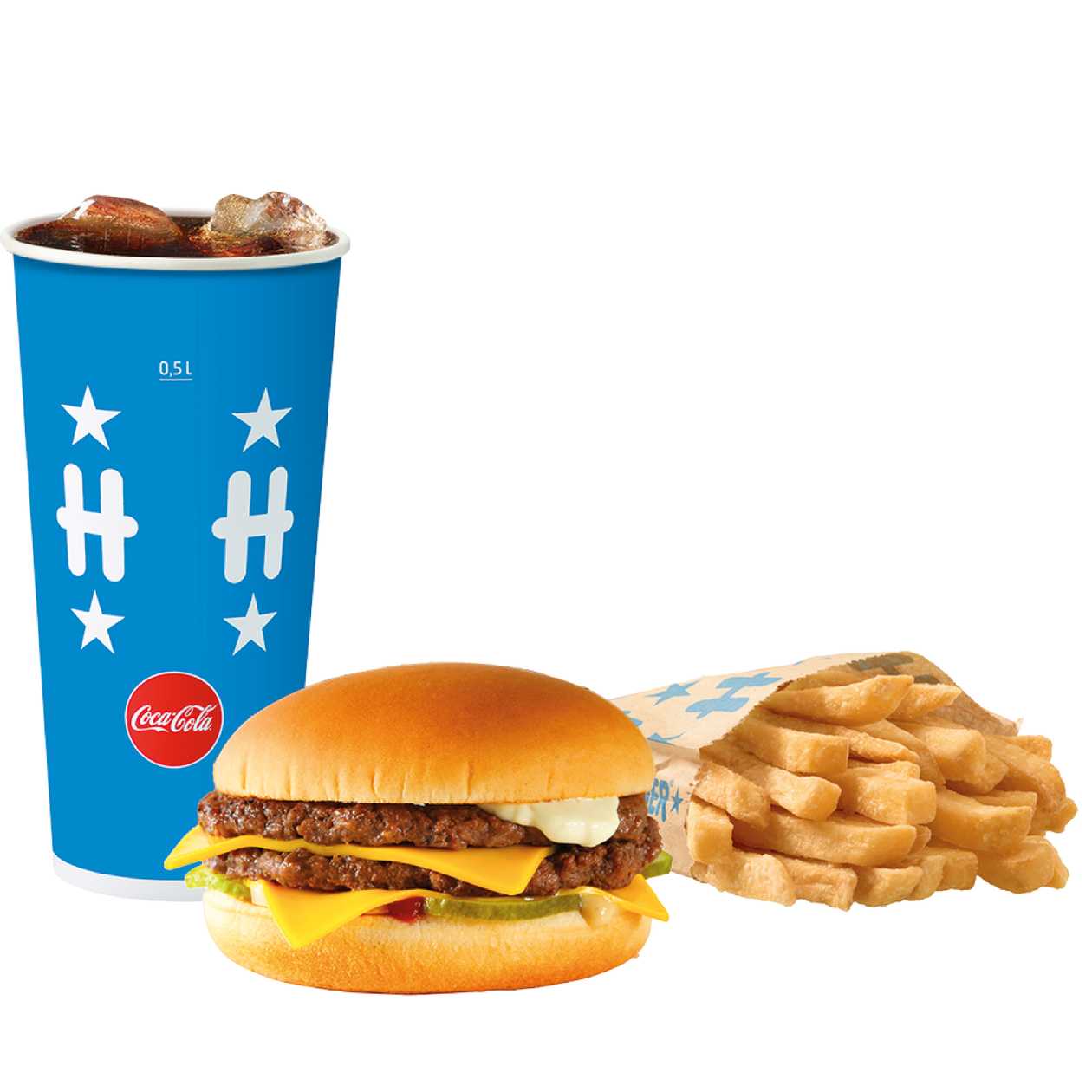 Cheeseburger dublu meniu mare
