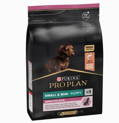 Ração para cachorros pequenos com pele sensível, com salmão.