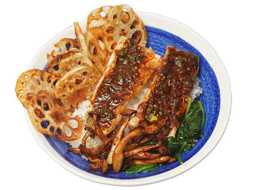 grilled king clip with crispy lotus