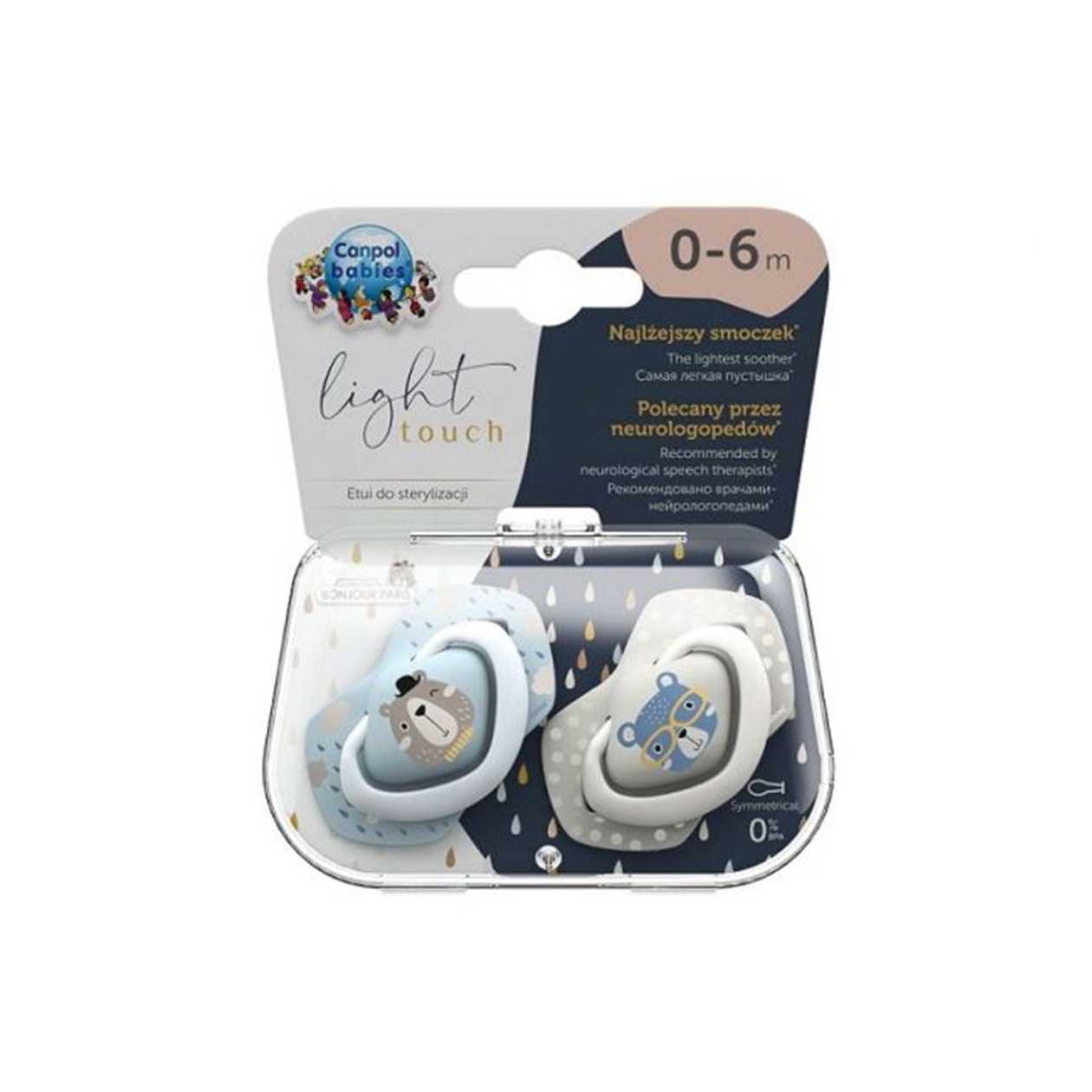 Canpol Set Sili. Pacifier Bon.Par. 0 Az 6 M 2 pcs