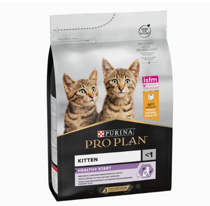 Ração para gatinhos com início saudável, rica em frango.