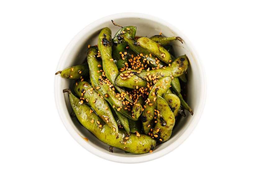 edamame in tomato glaze