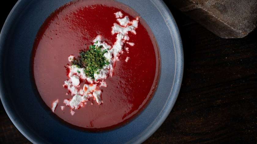 Creamy Beetroot Soup with Goat Cheese