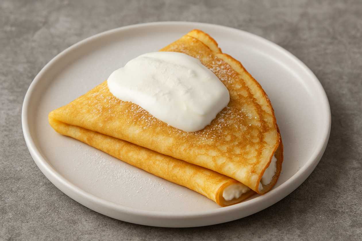 Clătite cu Brânză Dulce și Smântână