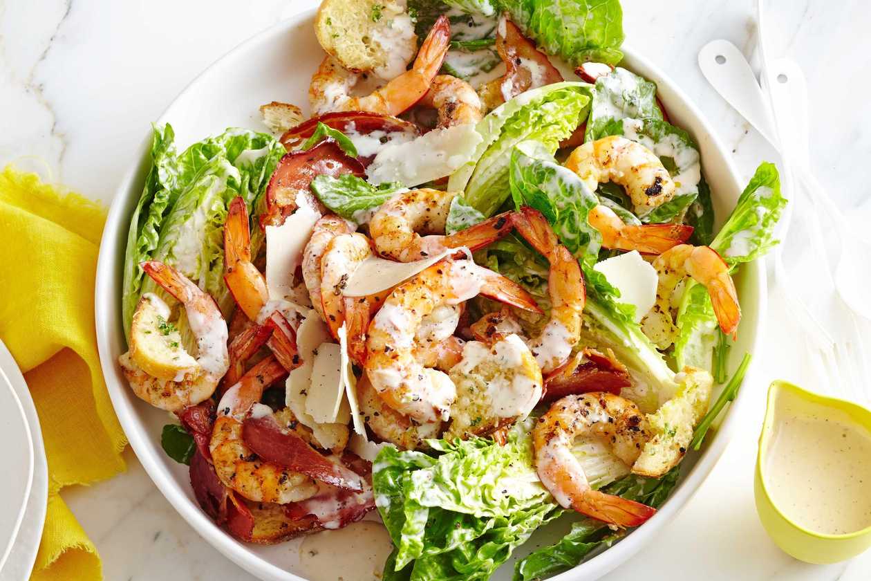 Caesar Salad with Tiger Shrimp