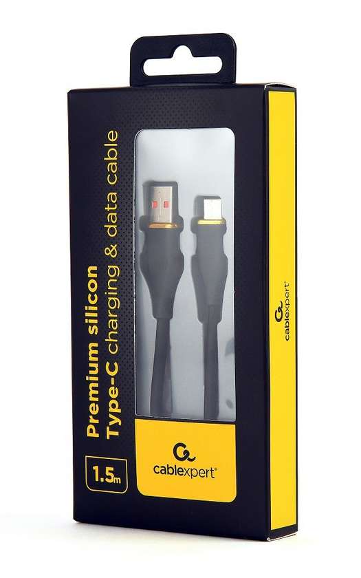 Cable Expert Premium Silicon Type-C USB 1.5 m, μαύρο