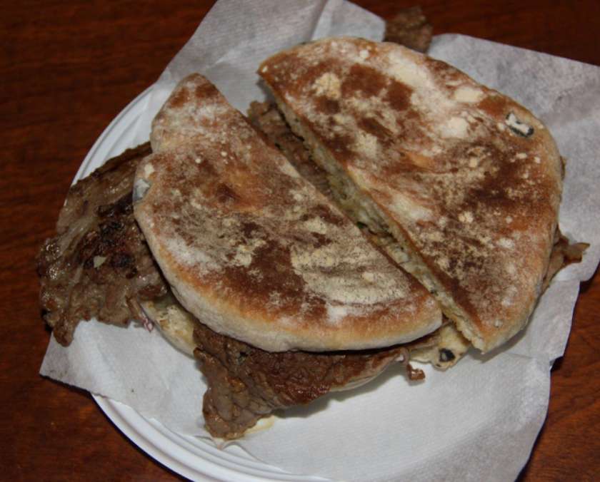 Menu 7: Special Steak Sandwich on Caco Bread Menu
