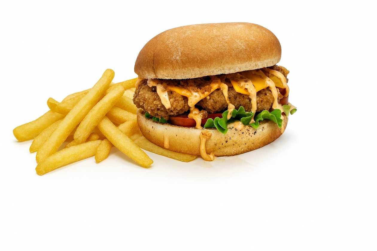 Southern Fried Chicken Burger + Fries