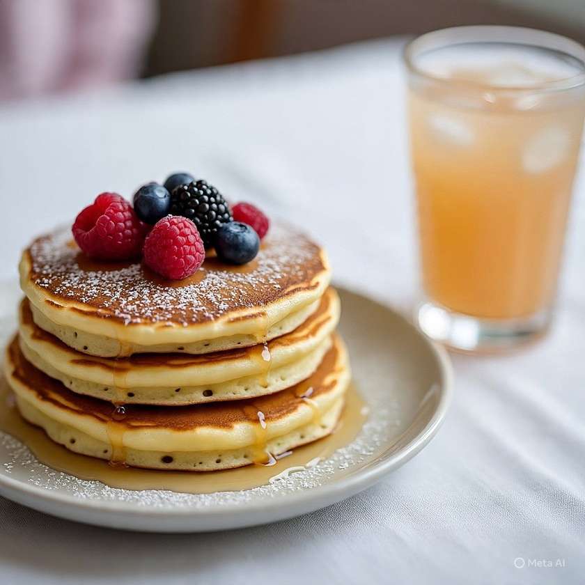 Pancakes (4 Pieces) with Small Refresher