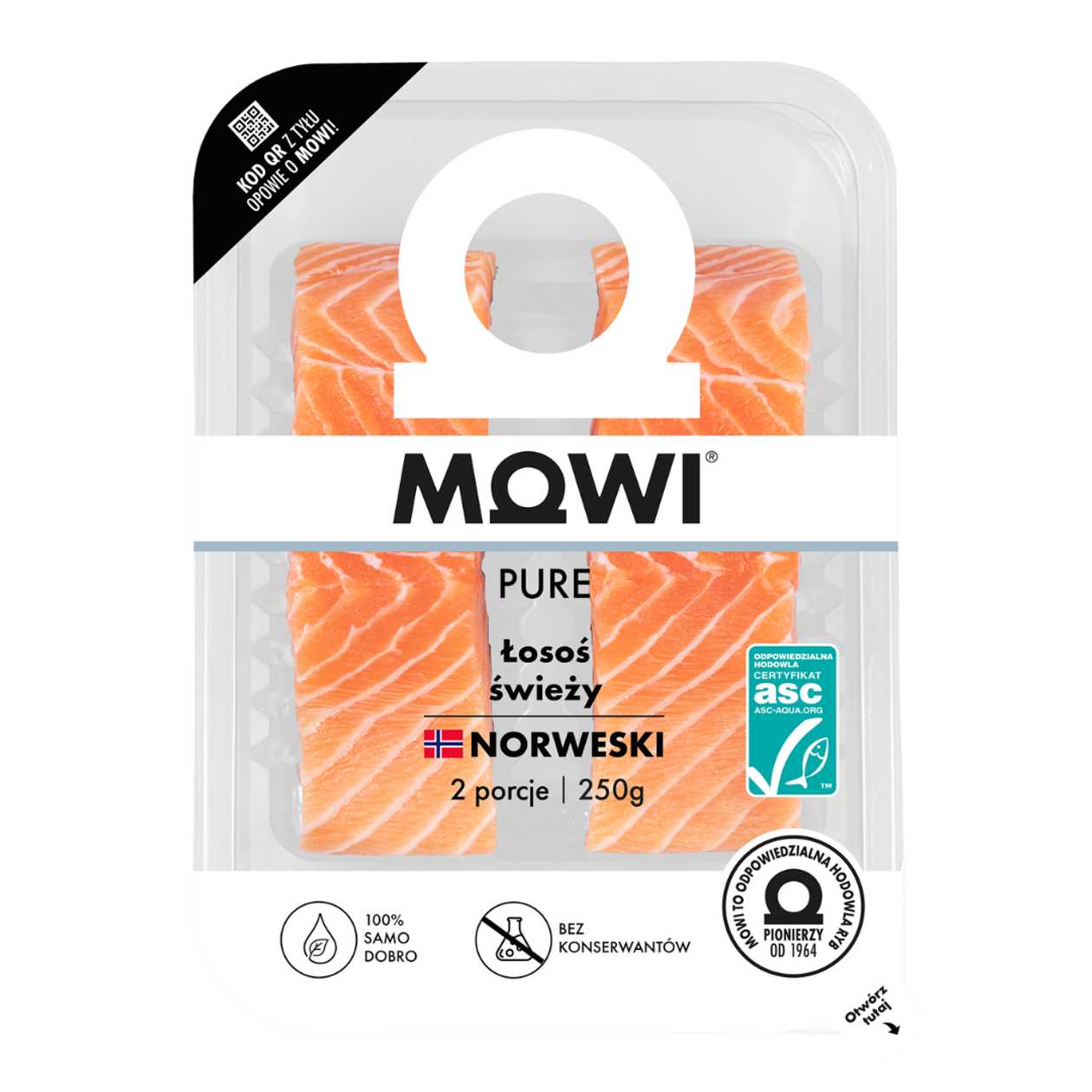 Porcje Świeżego Łososia ze Skórką Mowi 2x125g (expires soon)