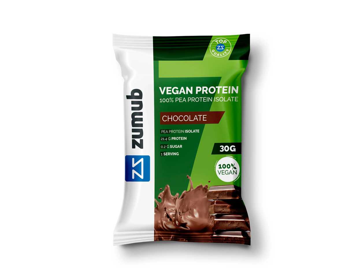 Suplemento Alimentar Zumub Proteina Vegan de Ervilha Chocolate 30 gr